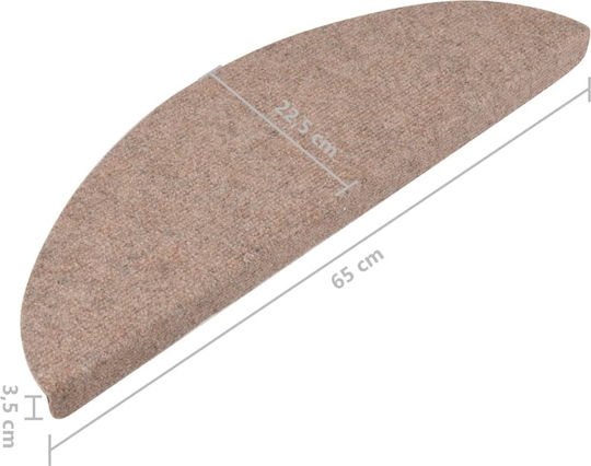 vidaXL Πατάκια Σκάλας Μπεζ 65x26cm 136394 15τμχ