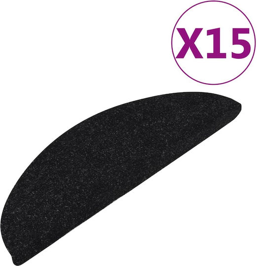 vidaXL Πατάκια Σκάλας Μαύρα 56x20cm 136390 15τμχ vidaXL Πατάκια Σκάλας Μαύρα 56x20cm 136390 15τμχ