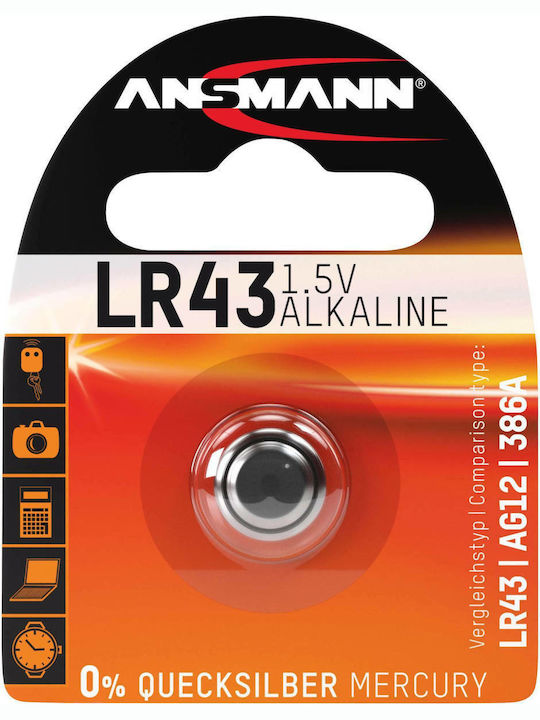 Ansmann Алкален Батерия За часовници LR43 1.5V 1бр