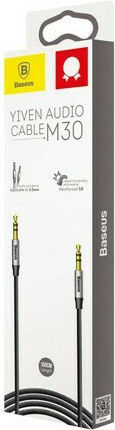 Baseus Cablul Audio 3,5mm Male - 3,5mm Male Negru 1m cu Terminale Placate cu Aur CAM30-BS1