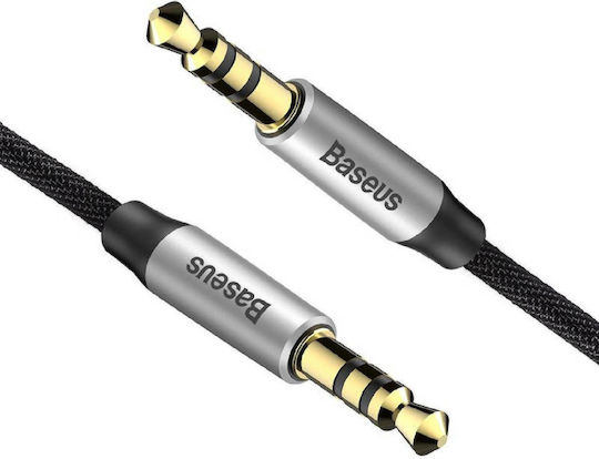 Baseus Cablul Audio 3,5mm Male - 3,5mm Male Negru 1m cu Terminale Placate cu Aur CAM30-BS1