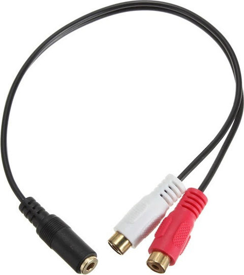 Powertech 3.5mm Jack Cable 3.5mm Female RCA Female Black 0.20m CAB-R012