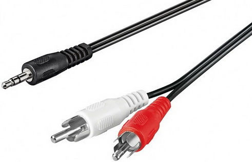 Καλώδιο Ήχου 3.5mm male - RCA male Μαύρο 3m με Επίχρυσους Ακροδέκτες