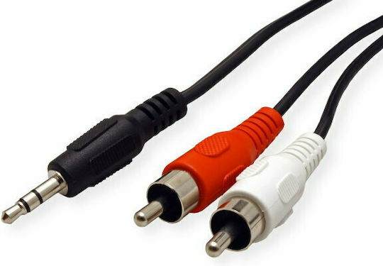 Καλώδιο Ήχου 3.5mm male - RCA male Μαύρο 3m με Επίχρυσους Ακροδέκτες