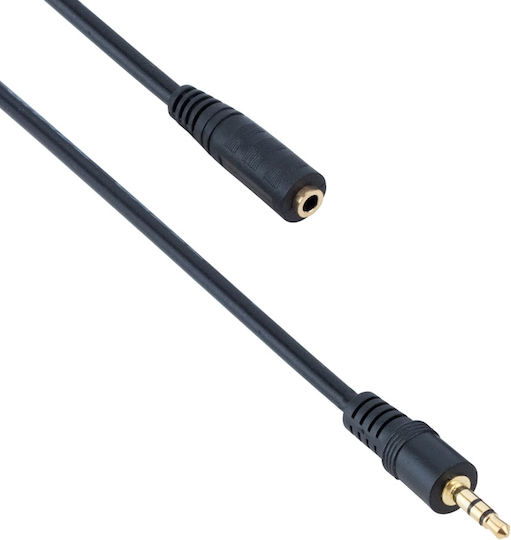 Cablu Audio 3,5 mm Male - 3,5 mm Feminin Negru 1,5 m