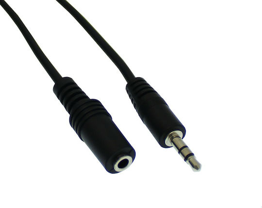 Cablu Audio 3,5 mm Male - 3,5 mm Feminin Negru 1,5 m