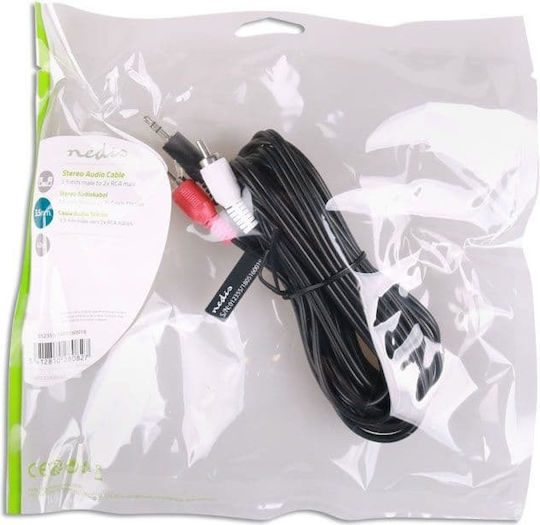 Nedis 3.5mm Jack Cable - RCA Male Black 5m