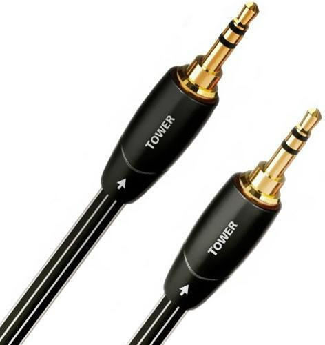 Audioquest 3.5mm Male To 3.5mm Male Black 1m Audio Cable With Gold Plated Terminals Tower