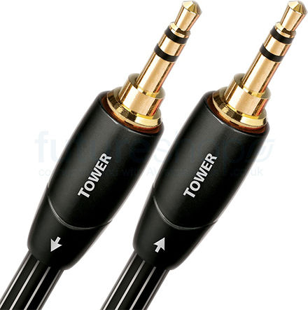 Audioquest 3.5mm Male To 3.5mm Male Black 1m Audio Cable With Gold Plated Terminals Tower