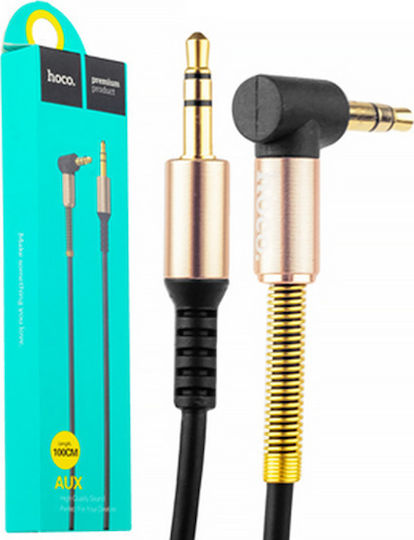Hoco 3,5mm Klinkenkabel mit 3,5mm Stecker - Schwarz 1m mit Vergoldeten Anschlüssen UPA02