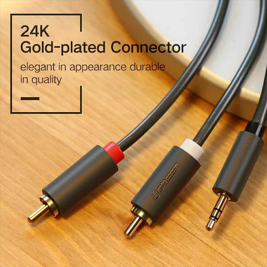 Ugreen 3.5mm Male - RCA Male Audio Cable Black 3m with Gold Plated Terminals 10512