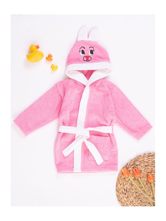 Comfort Kids Hooded Bathrobe Ροζ