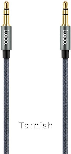 Hoco 3.5mm Jack Cable 3.5mm Male - 3.5mm Male Gray 1m with Gold Plated Terminals