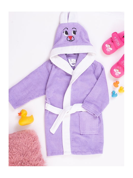 Comfort Kids Hooded Bathrobe Λιλά