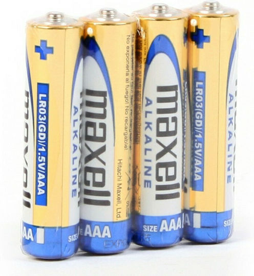 Maxell 4 Pack Alkaline Batteries AAA 1.5V