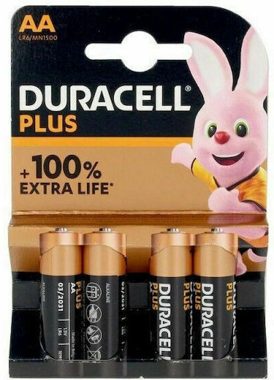 Duracell Plus Αλκαλικές Μπαταρίες AA 1.5V 4τμχ