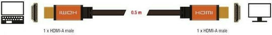 DeLock HDMI 2.1 Ultra High Speed 48Gbps 4K 120Hz HDR VRR Cable HDMI Male - HDMI Male 0.5m Black