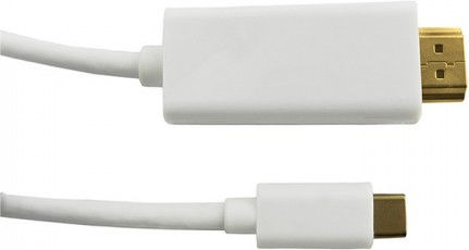 Qoltec HDMI Кабел HDMI Мъжки - USB-C Мъжки 1м Бял