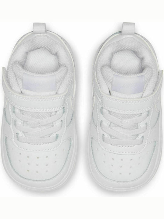 Court Borough Low 2 Kids Sports Shoes With Hoop & Loop Closure White