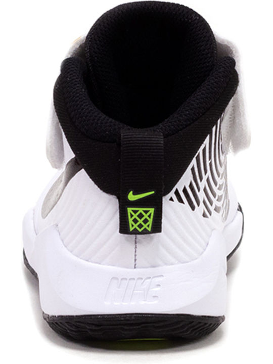 Hustle Team Hustle Kinder Sportschuhe Basketball mit Bügel- und Schleifenverschluss White / Black / Volt