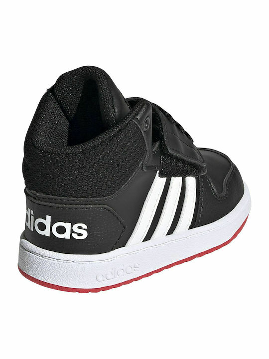 Hoops Hoops 2 Kids Sports Shoes Basketball with Hoop & Loop Closure Core Black / Cloud White / Vivid Red