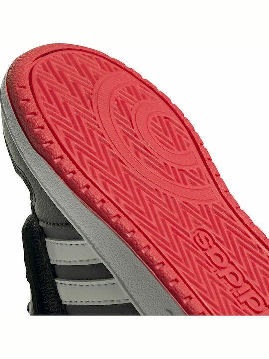 Hoops Hoops 2 Kids Sports Shoes Basketball with Hoop & Loop Closure Core Black / Cloud White / Vivid Red
