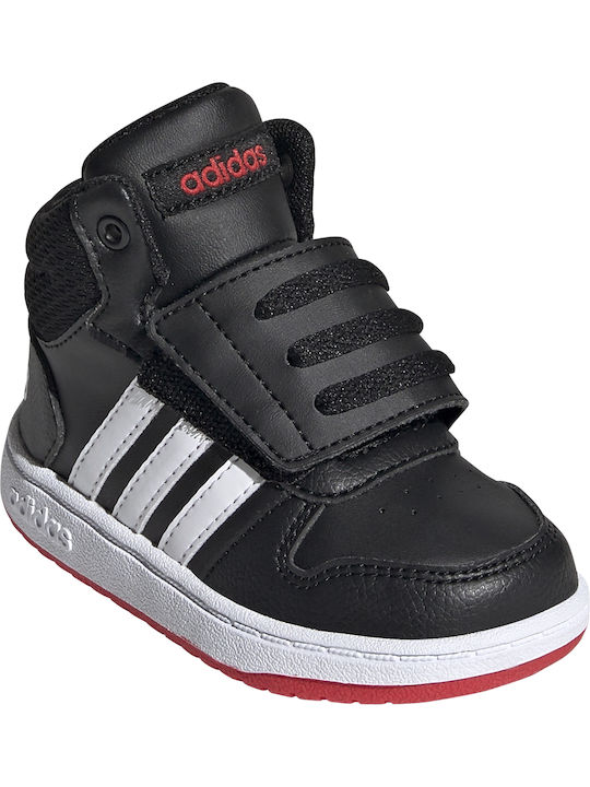 Hoops Hoops 2 Kids Sports Shoes Basketball with Hoop & Loop Closure Core Black / Cloud White / Vivid Red