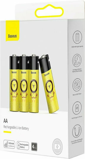 Baseus Wiederaufladbare Batterien AA Li-Ion 1920mAh 1.5V 4Stück