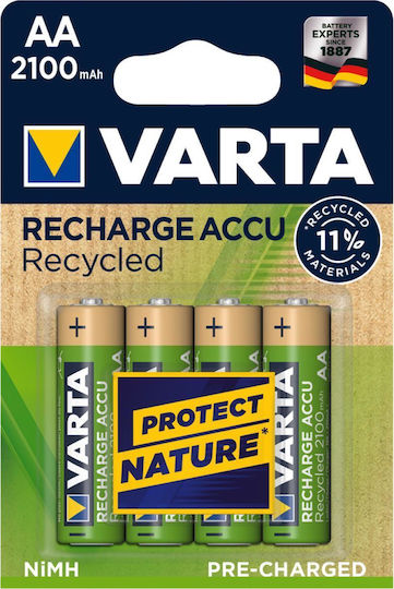 Varta Recharge Accu Recycled Baterii Reîncărcabile AA Ni-MH 2100mAh 1.2V 4buc