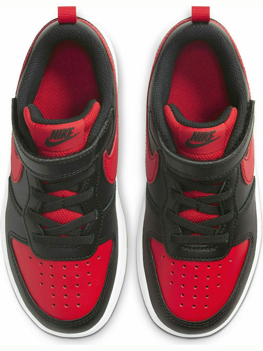 Court Court Borough Low 2 Kids Sports Shoes Basketball with Hoop & Loop Closure Black / University / Red / White