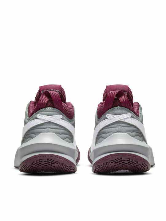 Hustle Team Hustle D 10 Kids Sports Shoes Basketball with Laces Smoke Grey / Pure Violet / Dark Beetroot