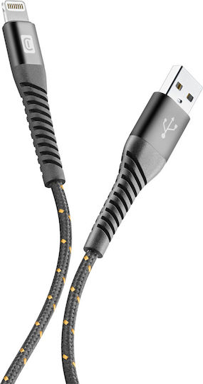 Cellular Line Braided USB to Lightning Cable Μαύρο 1.2m (Extreme)