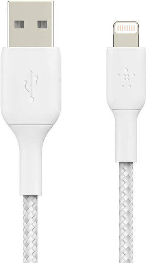 Belkin Braided USB-A to Lightning Cable 12W White 2m (CAA002bt2MWH)