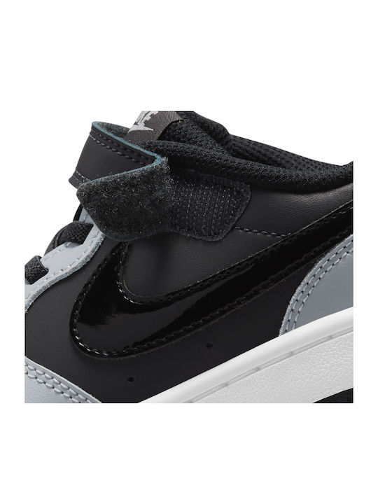 Court Court Borough Kids Sports Shoes Basketball with Hoop & Loop Closure Gray