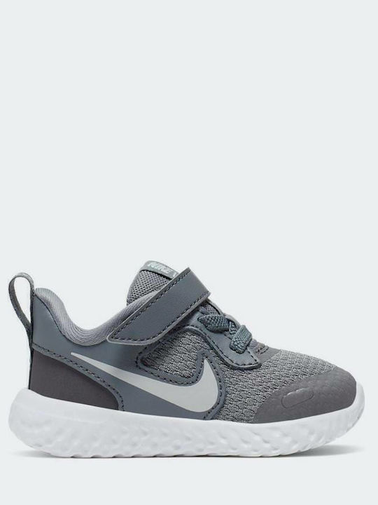 Revolution Revolution 5 Kids Sports Shoes Running with Hoop & Loop Closure Cool Grey / Pure Platinum
