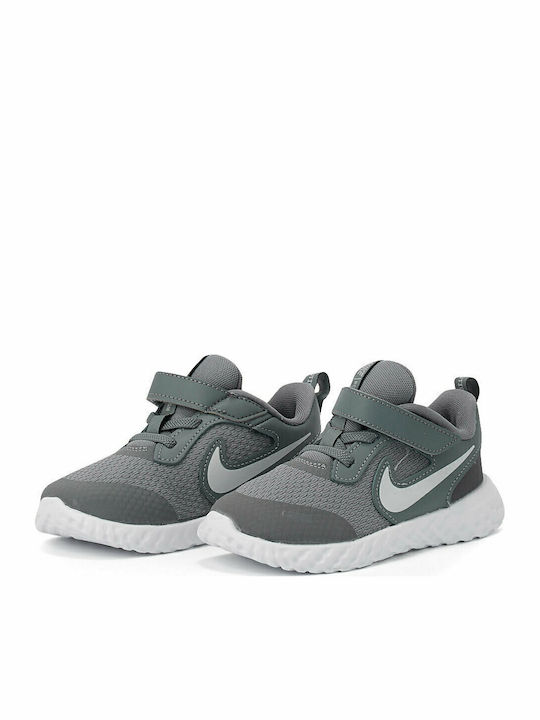 Revolution Revolution 5 Kids Sports Shoes Running with Hoop & Loop Closure Cool Grey / Pure Platinum