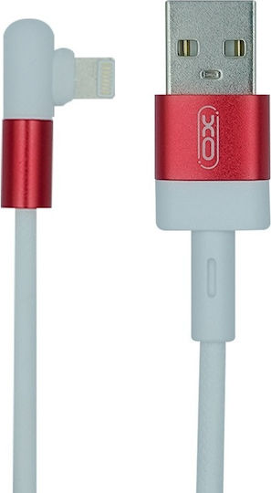 XO NB152 Angle (90°) / Braided USB-A to Lightning Cable White 1m (XO-NB152LWH)