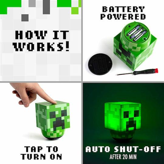 Paladone Lampă decorativă pentru copii Minecraft Creeper Verde Paladone Lampă decorativă pentru copii Minecraft Creeper Verde