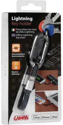 Lampa Schlüsselanhänger USB-A zu Lightning Kabel Schwarz 0.1m (L3891.9)