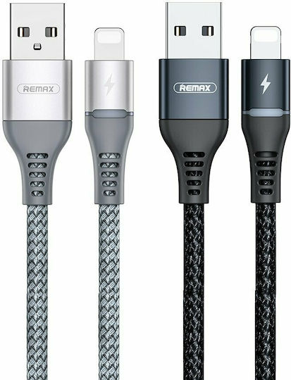 Remax Colorful RC-152i LED / Braided USB-A to Lightning Cable Black 1m