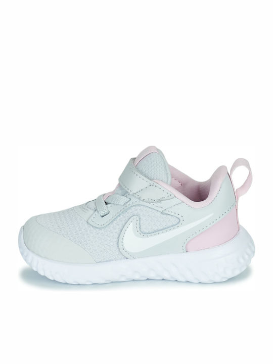 Revolution Revolution 5 Kids Sports Shoes Running with Hoop & Loop Closure Photon Dust / White / Pink Foam