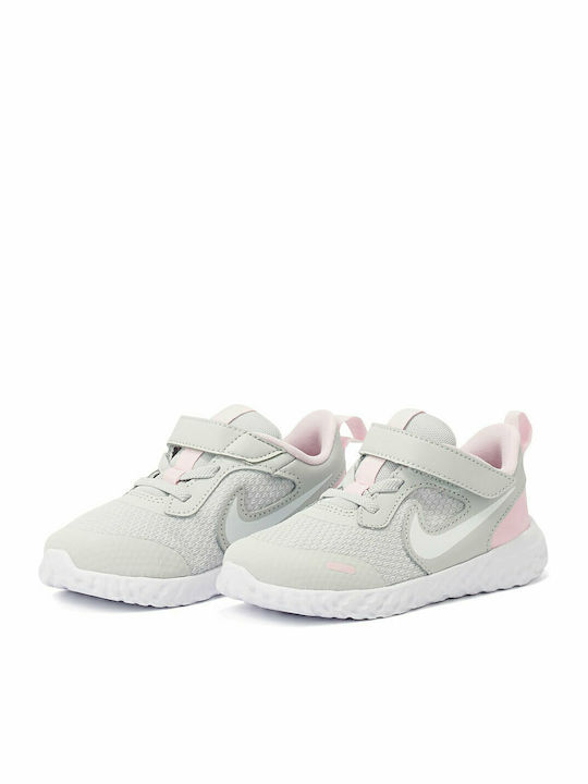 Revolution Revolution 5 Kids Sports Shoes Running with Hoop & Loop Closure Photon Dust / White / Pink Foam
