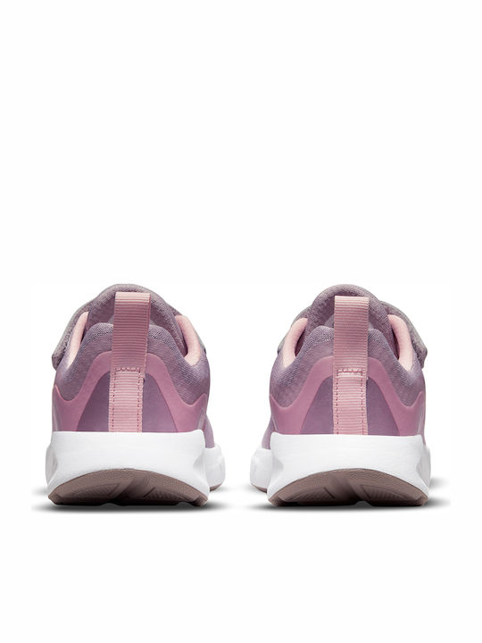Kids Sports Shoes Running with Hoop & Loop Closure Pink