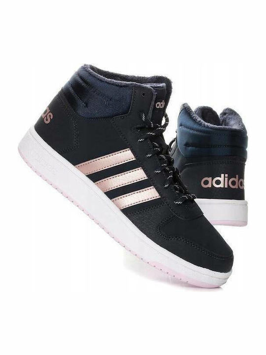 Hoops Hoops Mid 2.0 K Kids Sports Shoes Basketball with Laces Navy Blue