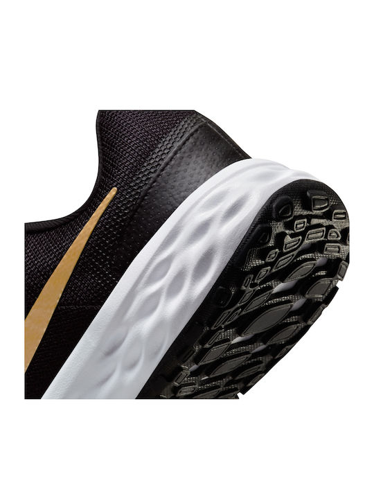 Revolution Revolution 6 Kids Sports Shoes Running with Laces Black / Metallic Gold / White