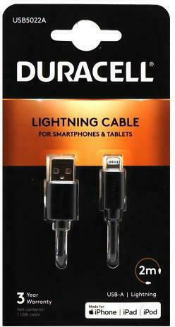 Duracell USB to Lightning Cable Black 2m (USB5022A)