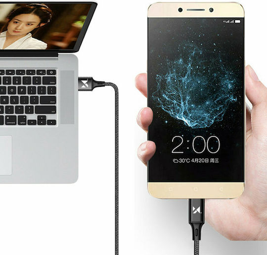 Wozinsky Braided USB-A to Lightning Cable Black 1m (WUC-L1B)