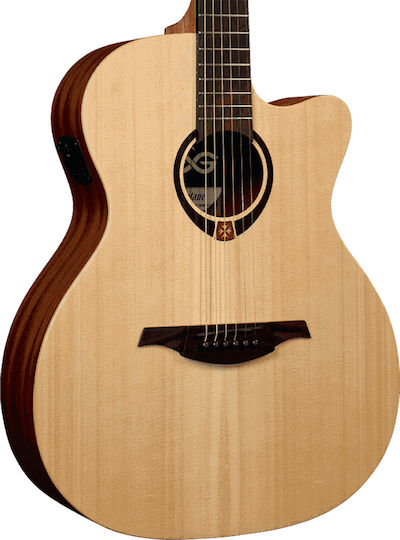 Lag Semi-Akustik Gitarre Tramontane T70ACE Ausschnitt Natürlich