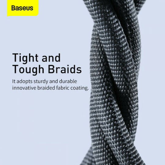Baseus Crystal Shine Плетена USB-A към Lightning кабел Черен 1.2м (CAJY000001)