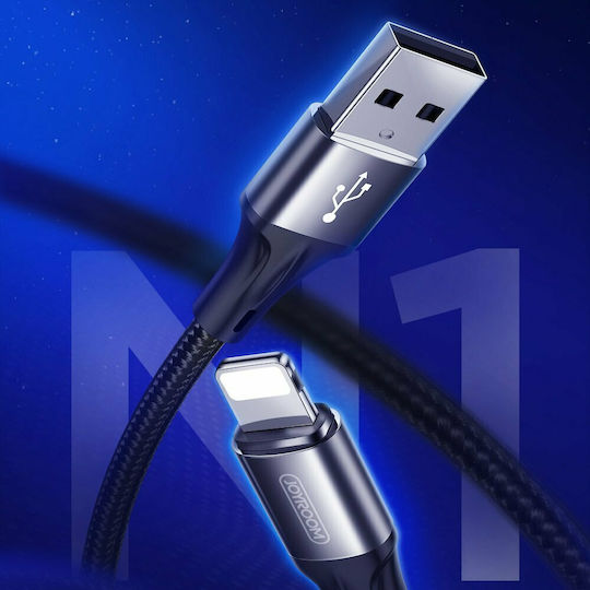 Joyroom S-1030N1 Braided USB to Lightning Cable Μαύρο 1m